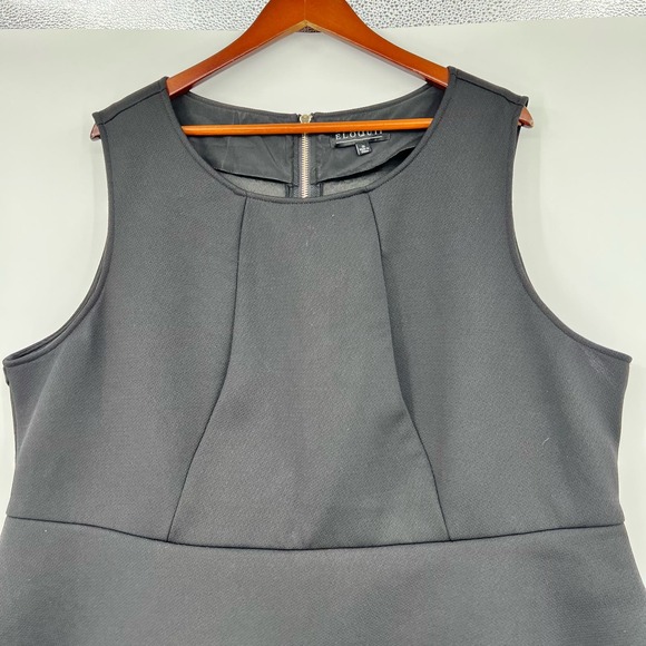 Eloquii plus size black & Gold Sequin Pique Dress sleeveless back zipper size 26 - Picture 8 of 11